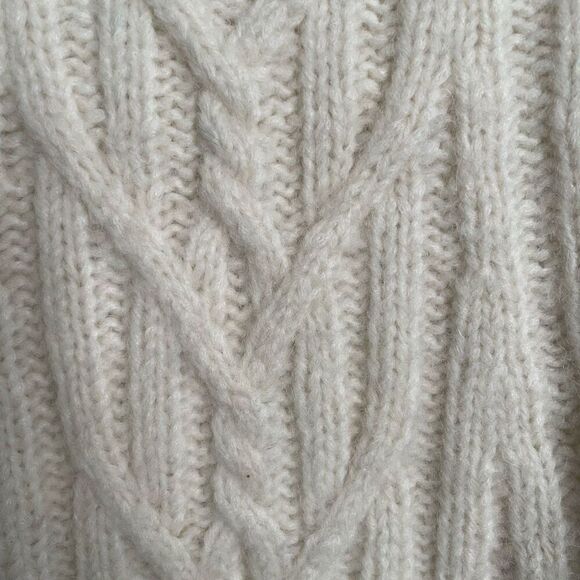 Nili Lotan Womens Sweater XS Alpaca Cable Knit Fisherman Cream Old Money - Picture 6 of 6